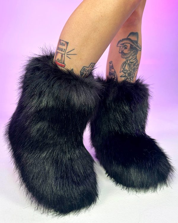 Women s Black Boots With The Fur Online