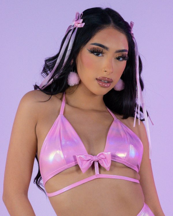 Pretty In Pink Bow Bikini Top Supply
