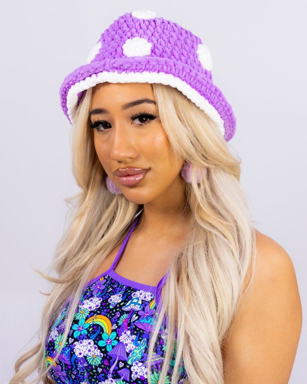 Mushroom BB Unisex Knit Bucket Hat on Sale - Image 4