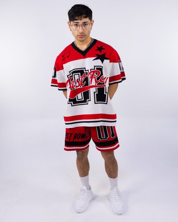 Star Varsity Men s Red Knit Shorts Online now - Image 2