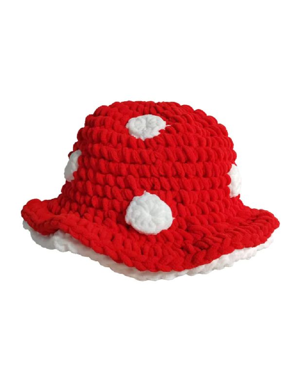 Mushroom BB Unisex Knit Bucket Hat on Sale - Image 3